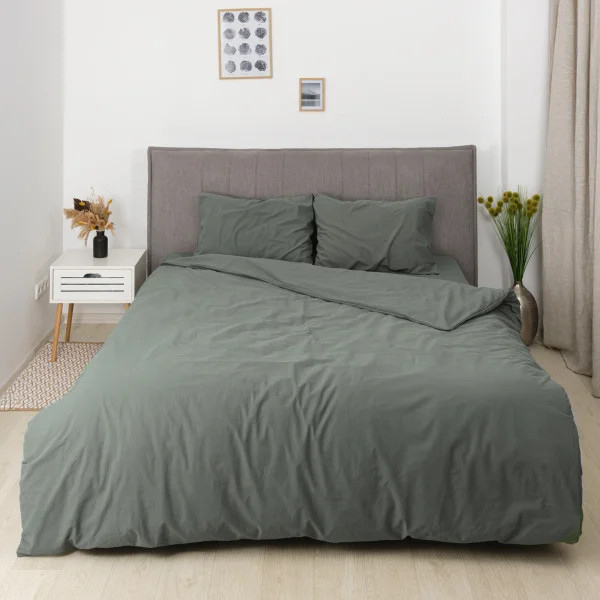 Постільна білизна сімейна Viluta Сатин Wash-84-S 210х143х2 см холодна зелена