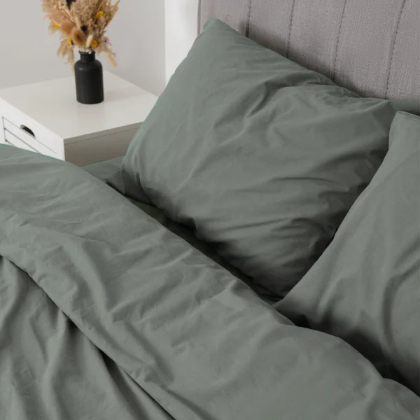 Постільна білизна сімейна Viluta Сатин Wash-84-S 210х143х2 см холодна зелена