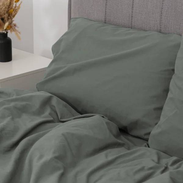 Постільна білизна сімейна Viluta Сатин Wash-84-S 210х143х2 см холодна зелена