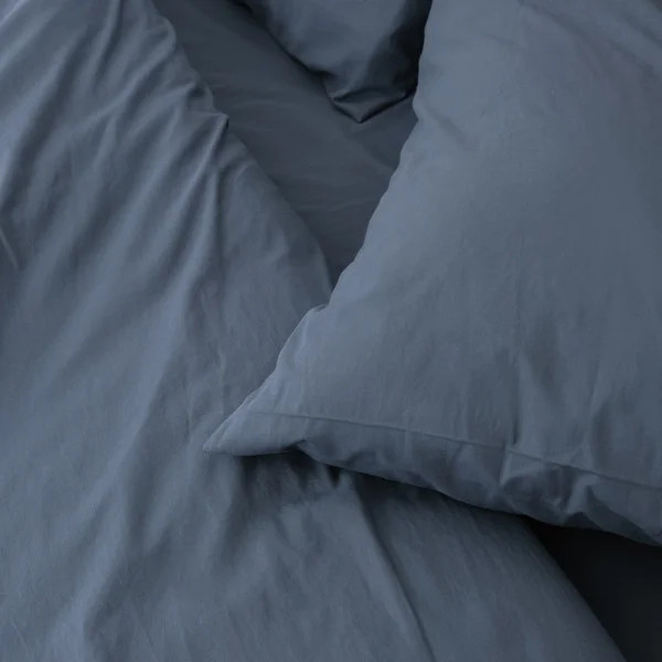 Постільна білизна сімейна Viluta Сатин Wash-85-S 210х143х2 см глибокий синій