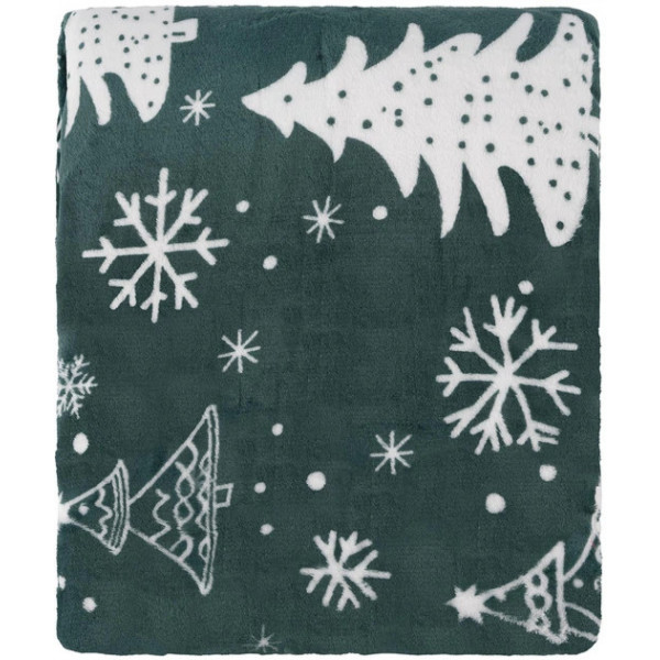 Плед Ardesto Christmas Flannel Ялинки Зелений ART0128PB 160х200 см