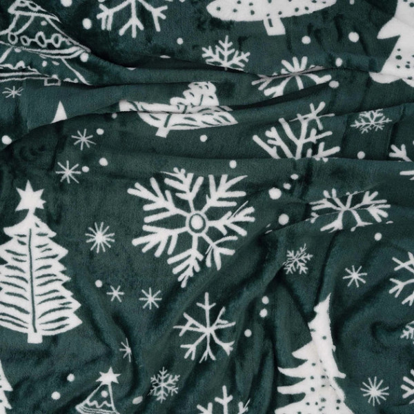 Плед Ardesto Christmas Flannel Ялинки Зелений ART0128PB 160х200 см