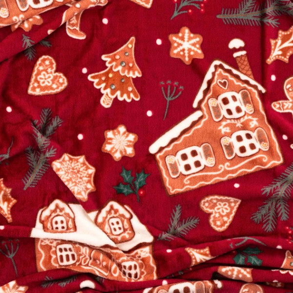 Плед Ardesto Christmas Flannel Імбирні будиночки ART0121PB 160х200 см