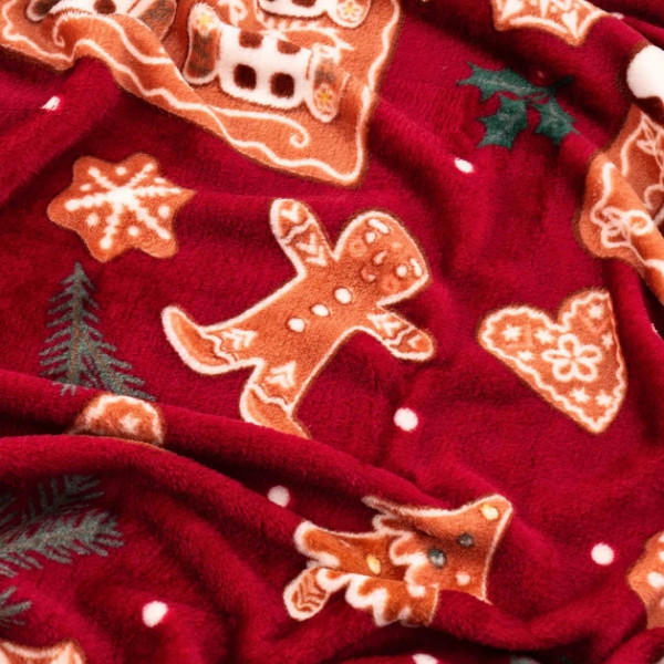 Плед Ardesto Christmas Flannel Імбирні будиночки ART0121PB 160х200 см