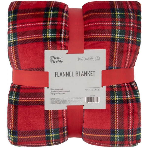 Плед Ardesto Christmas Flannel Клітка Червоний ART0133PB 160х200 см