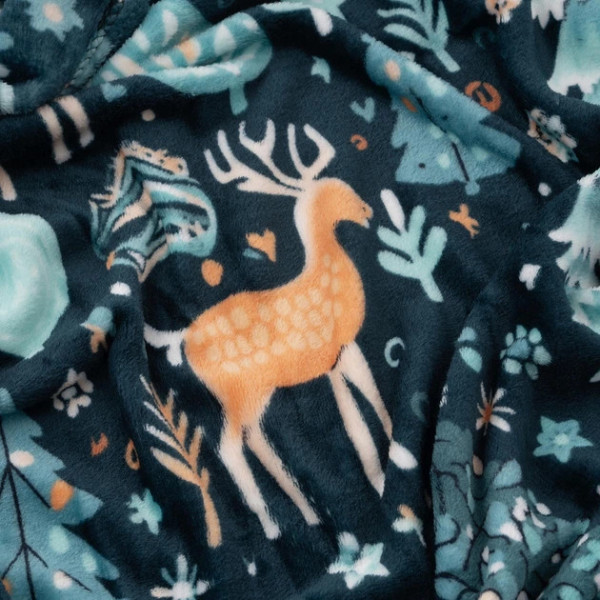 Плед Ardesto Christmas Flannel Олені Зелений ART0127PB 160х200 см