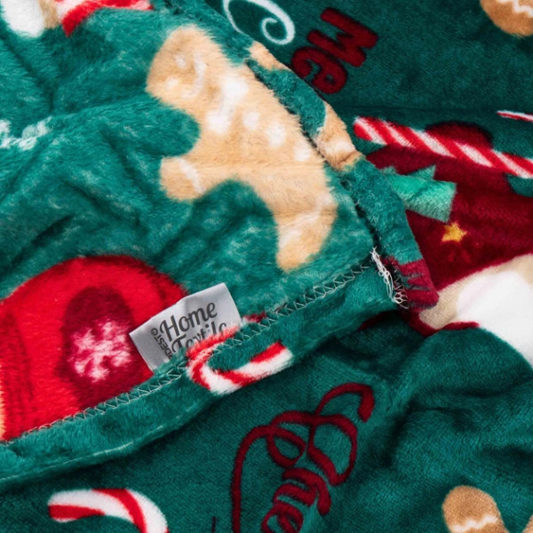 Плед Ardesto Christmas Flannel Різдвяні смаколики Зелений ART0122PB 160х200 см