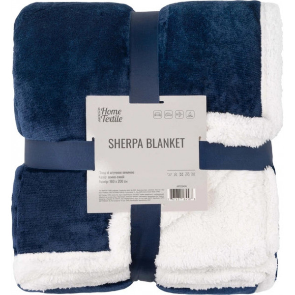 Плед Ardesto Sherpa ART0204SH 160х200 см темно-синій