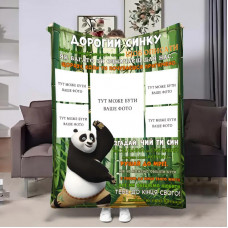 Плед 3D зі своїм фото для сина Панда Кунфу на 5 фото 32363 160х200 см