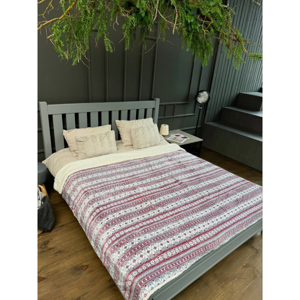 Плед Dushka Home Новорічний 21472 200х230 см червоний з сірим