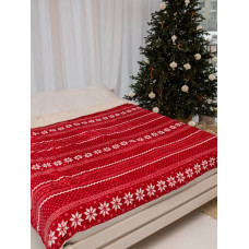 Плед Dushka Home Новорічний 21473 200х230 см червоний з білим