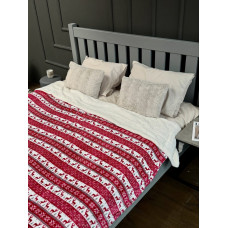 Плед Dushka Home Новорічний 21474 200х230 см бордовий