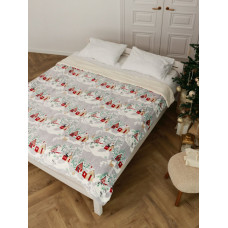 Плед Dushka Home Новорічний 21475 200х230 см світло-сірий