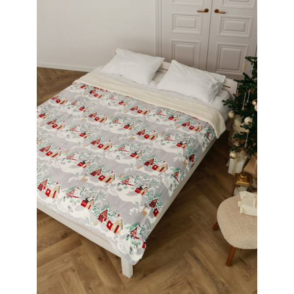 Плед Dushka Home Новорічний 21475 200х230 см світло-сірий