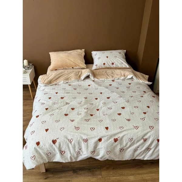 Постільна білизна двоспальне Dushka Home Сатин Плюш 21501 180х215 см