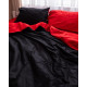 Постільна білизна двоспальна Dushka Home Страйп сатин 20545 180х215 см чорна з червоним