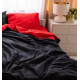 Постільна білизна двоспальна Dushka Home Страйп сатин 20545 180х215 см чорна з червоним