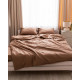 Постільна білизна двоспальна Dushka Home Страйп сатин 20569 180х215 см коричнева