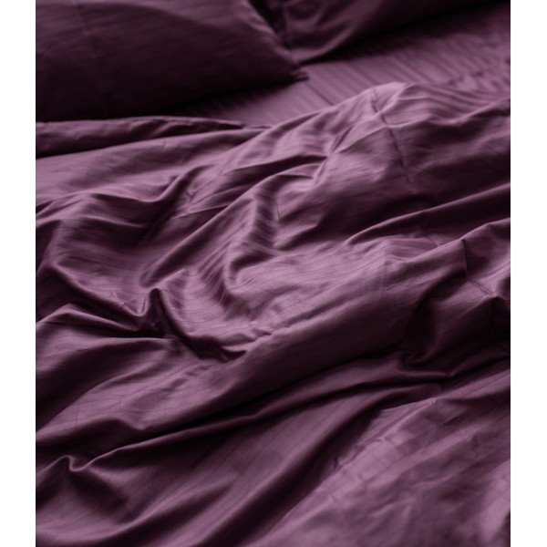 Постільна білизна євро Dushka Home Страйп сатин 20534 200х220 см сливова