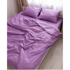 Постільна білизна євро Dushka Home Страйп сатин 20598 200х220 см лавандове