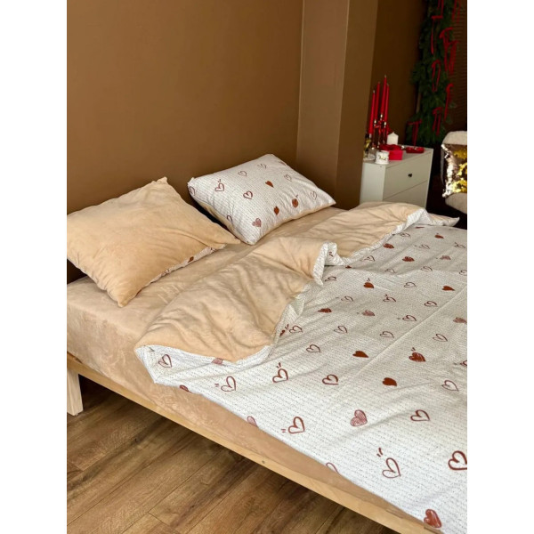 Постільна білизна полуторна Dushka Home Сатин Плюш 21500 160х215 см