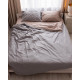 Постільна білизна полуторна Dushka Home Страйп сатин 20548 160х215 см світло-сіра з бежевим