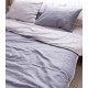 Постільна білизна полуторна Dushka Home Страйп сатин 20560 160х215 см графітова з білим