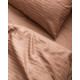 Постільна білизна полуторна Dushka Home Страйп сатин 20568 160х215 см коричнева