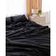 Постільна білизна полуторна Dushka Home Страйп сатин 20588 160х215 см чорна