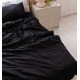 Постільна білизна полуторна Dushka Home Страйп сатин 20588 160х215 см чорна