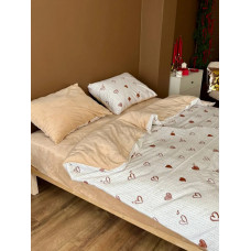 Постільна білизна сімейна Dushka Home Сатин Плюш 21503 160х215х2 см