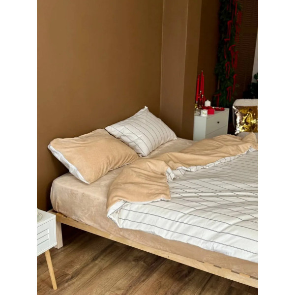 Постільна білизна сімейна Dushka Home Сатин Плюш 21507 160х215х2 см