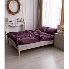 Постільна білизна сімейна Dushka Home Страйп сатин 20535 160х215х2 см сливова