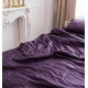 Постільна білизна сімейна Dushka Home Страйп сатин 20567 160х215х2 см баклажанова