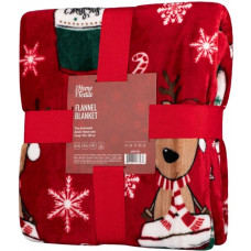 Плед Ardesto Christmas Flannel Веселі олені Червоний ART0117PB 160х200 см