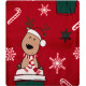 Плед Ardesto Christmas Flannel Веселі олені Червоний ART0117PB 160х200 см