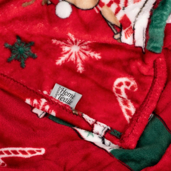 Плед Ardesto Christmas Flannel Веселі олені Червоний ART0117PB 160х200 см