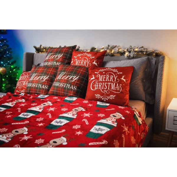 Плед Ardesto Christmas Flannel Веселі олені Червоний ART0117PB 160х200 см