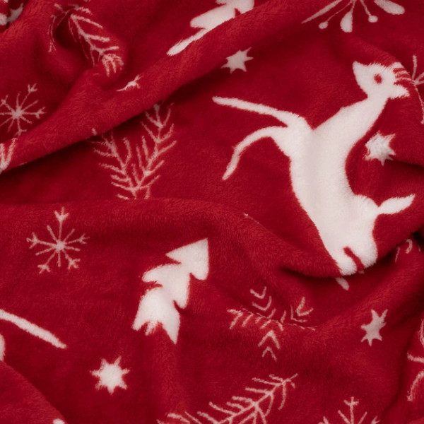 Плед Ardesto Christmas Flannel Олені Червоний ART0126PB 160х200 см