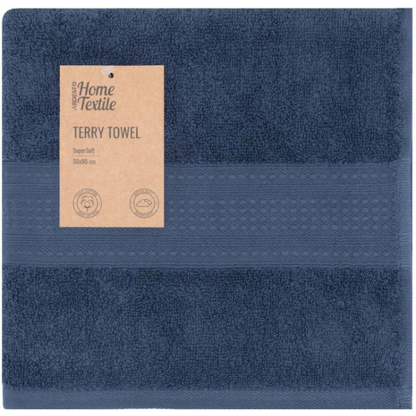 Рушник махровий Ardesto SuperSoft ART2250DBP 50х90 см синій