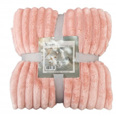 Плед смугастий Versailles М'яка Історія VS-BF-3000PS 150х200 см персиковий