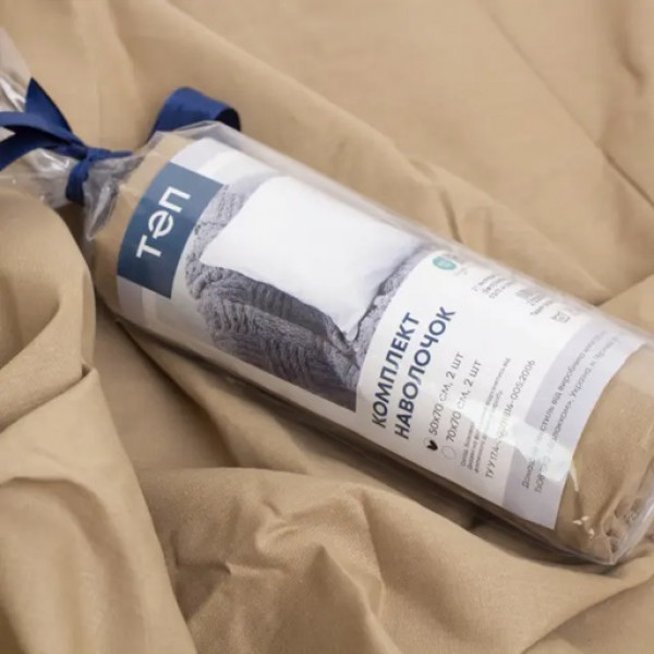 Комплект наволочок ТЕП 2-04245_30425 70х70 см 2 шт пісочний