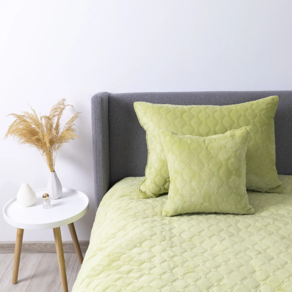 Покривало євро ТЕП Velour Ромб прямий 4-00518_21935 240х260 см салатове