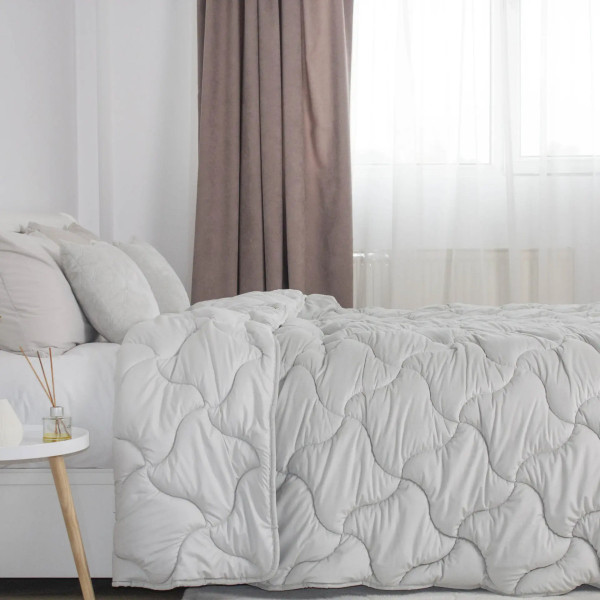 Ковдра двоспальна ТЕП VELOUR 1-04871_34484 180х210 см світло-сіра