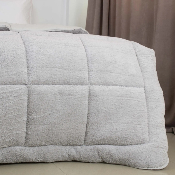 Ковдра євро ТЕП TEDDY 1-05209_35051 200х210 см світло-сіра