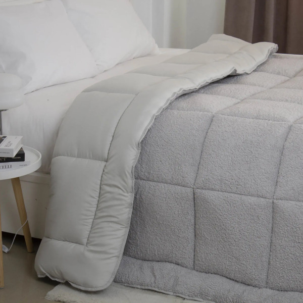 Ковдра євро ТЕП TEDDY 1-05209_35051 200х210 см світло-сіра