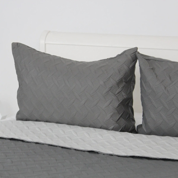 Покривало полуторне з наволочкою ТЕП Vintage 4-00507_18080 150х210 см сіре