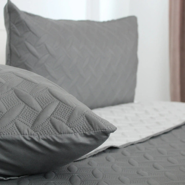 Покривало полуторне з наволочкою ТЕП Vintage 4-00507_18080 150х210 см сіре