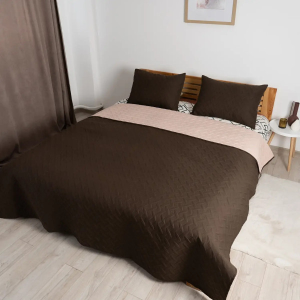 Покривало полуторне з наволочкою ТЕП Vintage 4-00509_21090 150х210 см коричневе