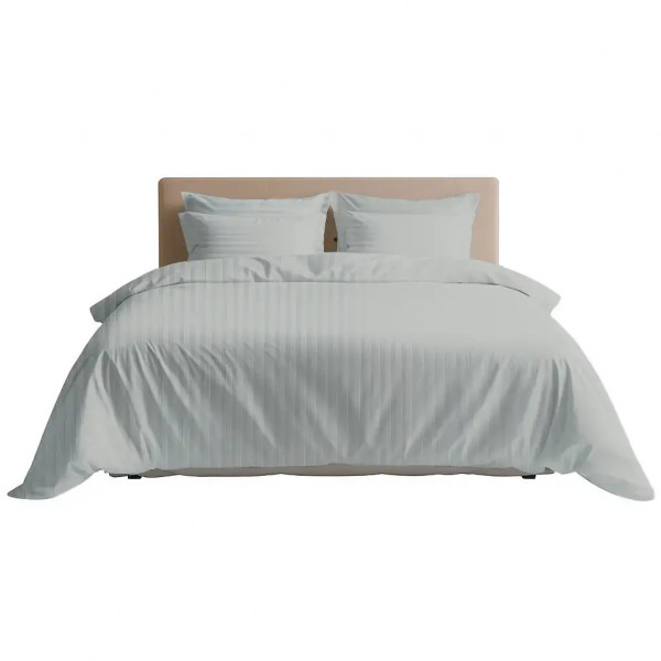 Постільна білизна євро ТЕП СТРАЙП САТИН PREMIUM Grey 2-04800_34075 200х215 см сіра